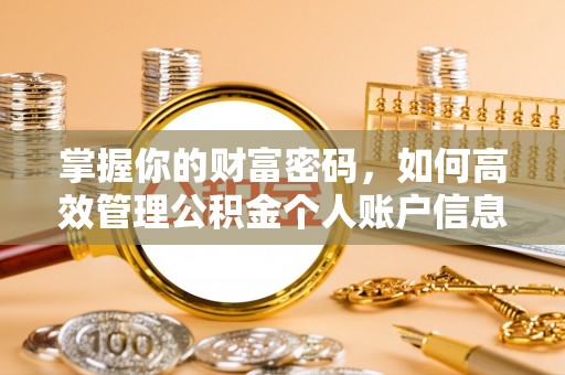 湖南掌握你的财富密码，如何高效管理公积金个人账户信息
