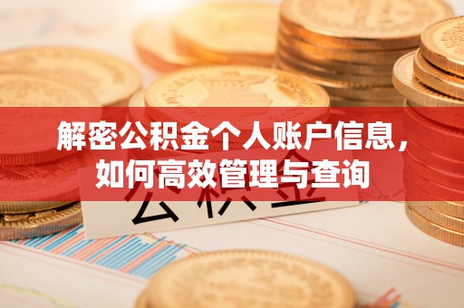 湖南解密公积金个人账户信息，如何高效管理与查询