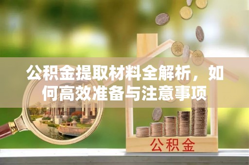 湖南公积金提取材料全解析，如何高效准备与注意事项