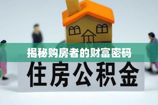 湖南揭秘购房者的财富密码